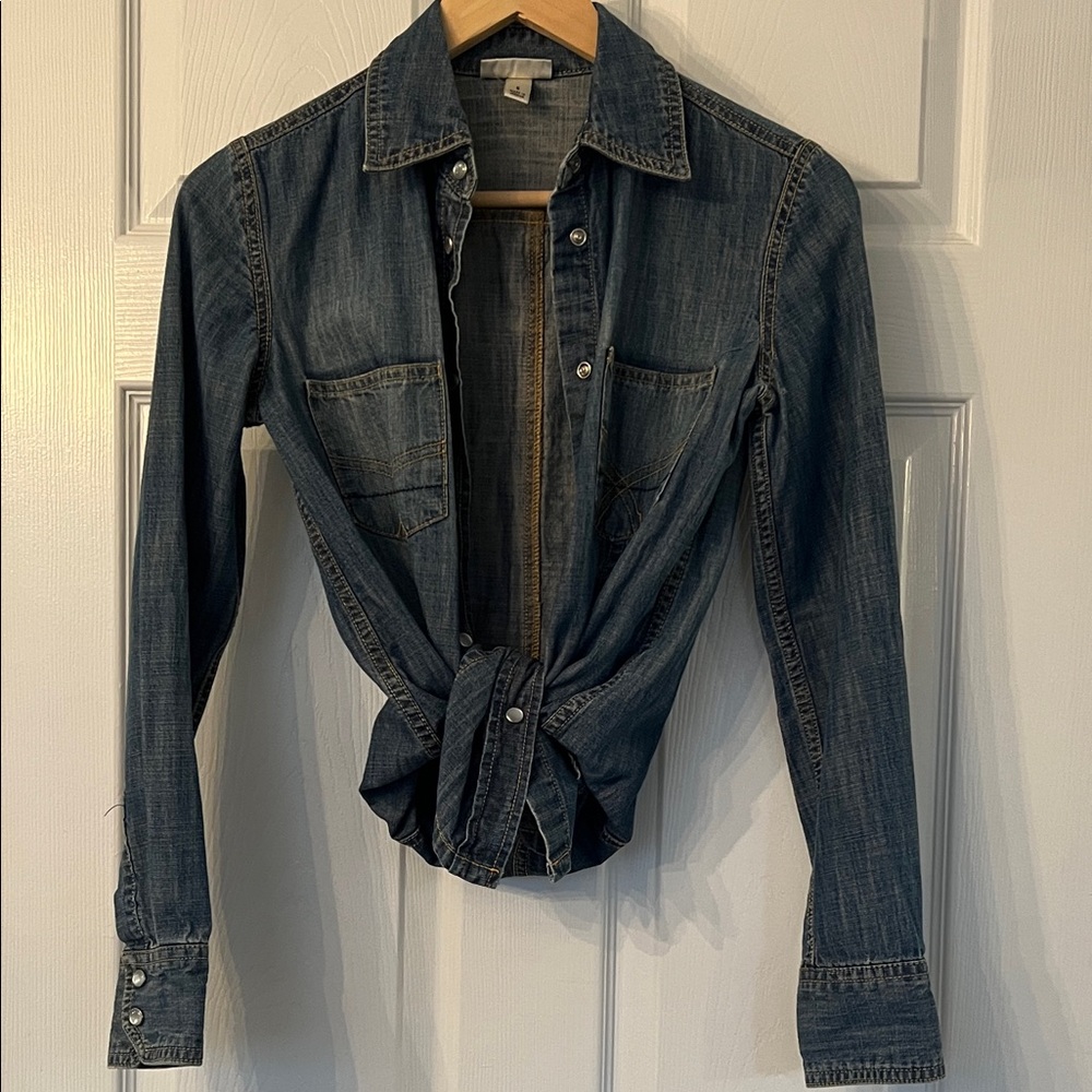 Paul & Joe Blue Denim Snap-Button Shirt